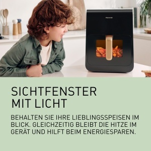 Friteuza cu aer cald Panasonic NF-CC600AXE, 6 l, 1450 W, negru cu detalii roz - Img 5