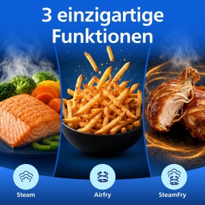 Friteuza cu aer cald Philips 5000 Megabasket, 9.5L, Argintie - Img 3
