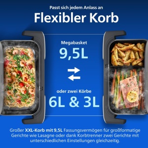 Friteuza cu aer cald Philips 5000 Megabasket, 9.5L, Argintie - Img 13