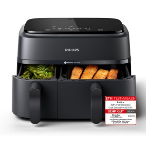Friteuza cu aer cald Philips Airfryer Dual Basket NA35000, 9L, 2 corbe, RapidAir Plus