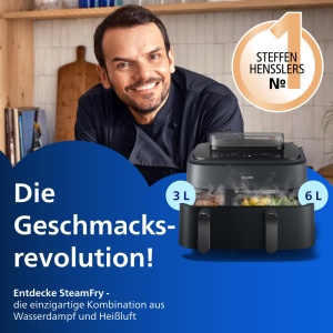 Friteuza cu aer cald Philips Steam Airfryer 5000 Series, 9L, cu functie de abur - Img 2