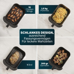 Friteuza cu aer cald Princess SlimFry 8L, 2000W, Digitala, Design Slim - Img 7