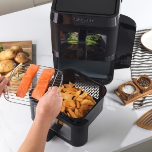 Friteuza cu aer cald Salter VertiCook View 9L 12 functii 2 cosuri de 45L PFAS-free - Img 4