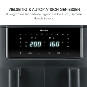 Friteuza cu aer cald Severin FR 2463, 2x4L, 2600W, neagra - Img 8