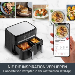 Friteuza cu aer cald Tefal Dual Easy Fry 8,3 L, 2 camere, energie eficienta - Img 5