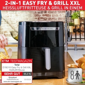 Friteuza cu aer cald Tefal Easy Fry Grill XXL EY8018, 6.5L, 8 programe - Img 3