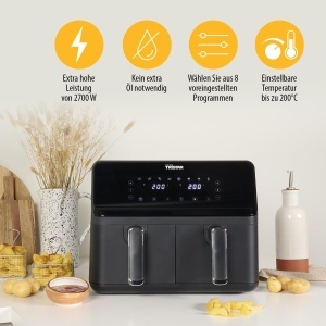 Friteuza cu aer cald Tristar FR-9026, 8L, 2700W, Negru - Img 6