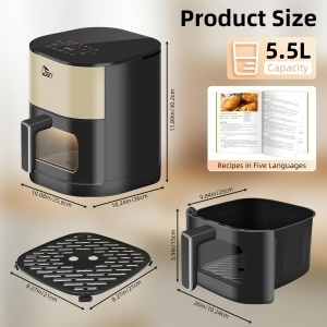 Friteuza cu aer cald Uten Dual Blaze 55L 14 programe ecran LED functie start intarziat - Img 8