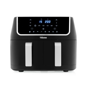 Friteuza cu aer Tristar FR-6970 - consum de energie cu 60% mai mic - capacitate 2 x 4.5L - 1800W - temperaturi separate pentru 2 camere - 8 programe - Negru
