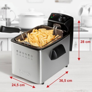 Friteuza electrica DOMO DO465FR, 4L, 3000W, inox, cu fereastra de vizionare - Img 4