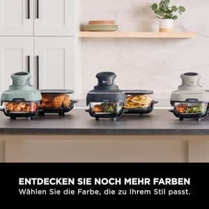 Friteuza portabila cu aer Ninja CRISPi 38 L 4 in 1 prajire cu aer prajire pastrare calda recrispare compacta 6 portii 2 recipiente si capace detasabil - Img 16