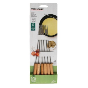 Furculite fondue Fackelmann 31029 din inox cu maner din lemn, 25 cm - Img 6