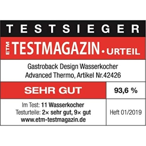 Gastroback 42426 Design Advanced Thermo 17 litri ceainic si ulcior de vid Cool Touch Easy-Tip-Closure 2200 wati otel inoxidabil 188 17 litri argintiu  - Img 9