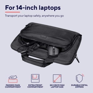 Geanta pentru laptop Trust Sydney, reciclata, 14 inch, neagra - Img 4