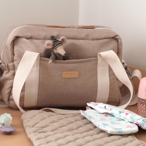 Geanta pentru scutece BEABA, 16L, 10 compartimente, culoare Ton Erde - Img 3