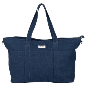 Geanta pentru scutece Beaba Madrid XXL 44L, 11 compartimente, design denim