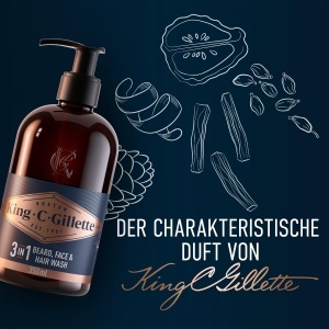 Gel de curatare pentru barba si fata King C. Gillette 350ml - cu cocos si avocado - Img 6