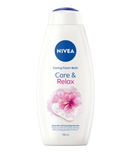 Gel de dus si baie NIVEA CareRelax 750ml cu extract de malva si parfum de hibiscus