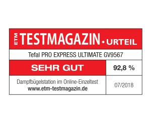 Generator de abur Tefal Pro Express Ultimate, 7,7 bari, 155 g/min. Abur continuu, 500 g/min. Explozie de abur suplimentar, 2600 wati, colector de var, statie de abur de fier, alb/gri, GV9567 - Img 2