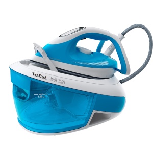 Generator de abur Tefal SV8002 Express Airglide | 2800 wati | Talpa Durilium | Presiunea pompei de 5.9 bar | Debit constant de abur: 120 g/min. | Rafala: 380 g/min | Abur vertical | Alb/Albastru - Img 1