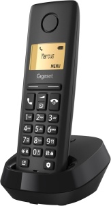 Gigaset Pure 120 - Telefon fara fir cu protectie impotriva apelurilor si ECO DECT - afisaj retroiluminat - Compatibil cu aparate auditive, negru antracit [Compatibil in DE, IT, FR, NL, BE, Che, AUT]