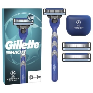 Gillette Mach3 Standard Rasierer UEFA Champions League Editie Speciala 3 Lame Reusesc