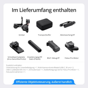 Gimbal Stabilisator DJI RS 4 Combo pentru camere, capacitate 3 kg, accesorii incluse - Img 6