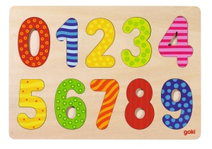 Goki 57574 - Puzzle cu incrustatii - Numere 0-9
