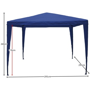 Gradina Vida Pop Up Foisor 3x3m Marquee Marquee Marquee Acoperis de gradina in aer liber Impermeabil cu geanta de transport, albastru - Img 2