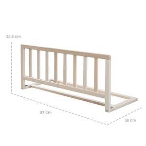 Gratar de siguranta pentru pat Roba, 90 cm, din lemn masiv, inaltime 38 cm, culori naturale - Img 3