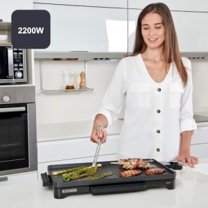 Gratar electric BLACKDECKER BXGB2200E, 2200W, suprafata 49x27 cm, antiaderent - Img 2