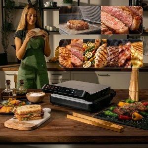 Gratar electric Cecotec RocknGrill 2000 PerfectCook, 2000 W, 30x23 cm, inox - Img 2