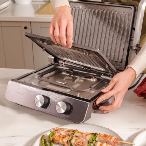 Gratar electric Cecotec RocknGrill Blaze Neon 2200W deschidere 180deg placi detasabile - Img 10