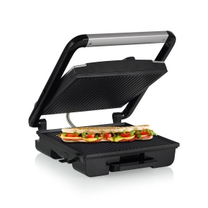 Gratar electric Princess 112425, 2000 W, suprafata antiaderenta 30x27 cm, argintiu