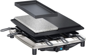 Gratar electric Steba RC 4 Plus Deluxe 1500W InoxNegru Raclette si piatra naturala - Img 4
