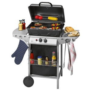 Gratar pe gaz Clatronic GG 3590 cu 2 zone de incalzire, 2 arzatoare, 48.5 x 37.5 cm