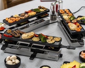 Gratar Raclette Rommelsbacher RC 1600 8 persoane antiaderent argintiu - Img 7