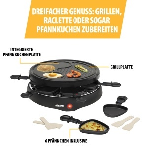Gratar Raclette Tristar RA-2998, 6 persoane, 800 W, Negru - Img 6
