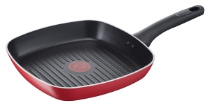 Grill Antiaderent Lagostina, 26 x 26 cm, Aluminiu, Inductie, Culoare Rosie