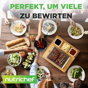 Grill cu piatra incalzita NutriChef Set complet cu bambus si ceramica, ideal pentru carne si legume - Img 2
