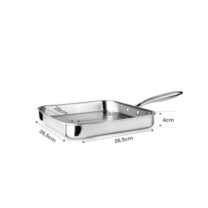 Grill din inox IBILI 653228, 28 cm, fara antiaderenta, inductie - Img 2