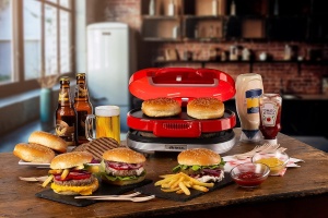 Grill electric Ariete Hamburger Maker Party Time 205 1200W Placi antiaderente Rosu - Img 5