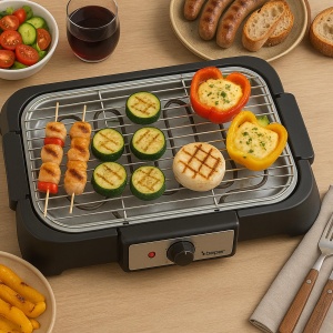 Grill electric Beper P101BBQ001, 2000W, suprafata XXL 41,5 x 24 cm, rauchfreies - Img 6