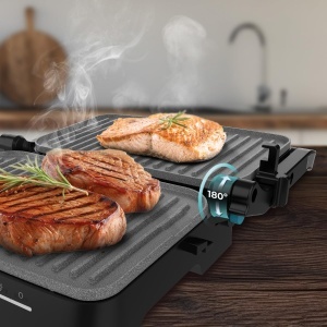 Grill electric Cecotec RocknGrill 2000, 2000W, placi antiaderente - Img 5