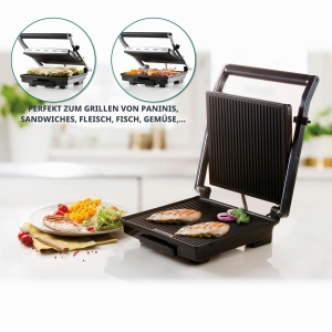 Grill electric DOMO Kontaktgrill 2000 W, cu termostat, din otel inoxidabil - Img 3