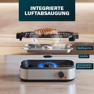 Grill Electric Princess Table Chef Purify, 1800W, 35 x 21 cm, PFAS-fara - Img 3