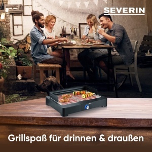 Grill electric Severin PG 8565, 2200 W, negru, pentru interior si exterior - Img 2