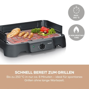 Grill electric Severin PG 8593, 2000W, 38x22 cm, negru - Img 6