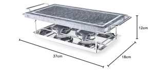 Grill IBILI Piedra 37x18 cm Negru Suport din Otel Inoxidabil - Img 8