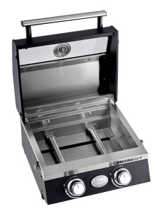 Grill pe gaz ROSLE VIDERO G2-P, 2 brenere din otel inoxidabil, negru - Img 3